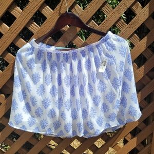 Old Navy Blue and White Floral Skirt